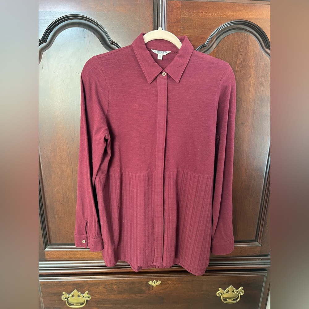 Fat Face Maroon Textured Shirt